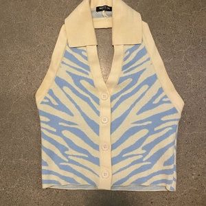 Zebra print collared tank